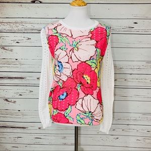 {MOSCHINO CHEAP & CHIC} Floral Perforated Sweater